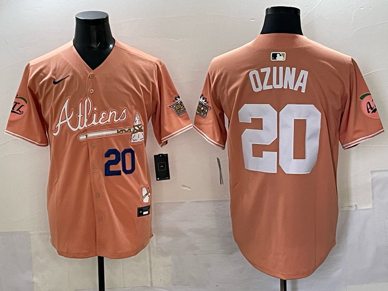 Men Atlanta Braves 20 Ozuna orange 2025 Nike MLB Jersey style 024